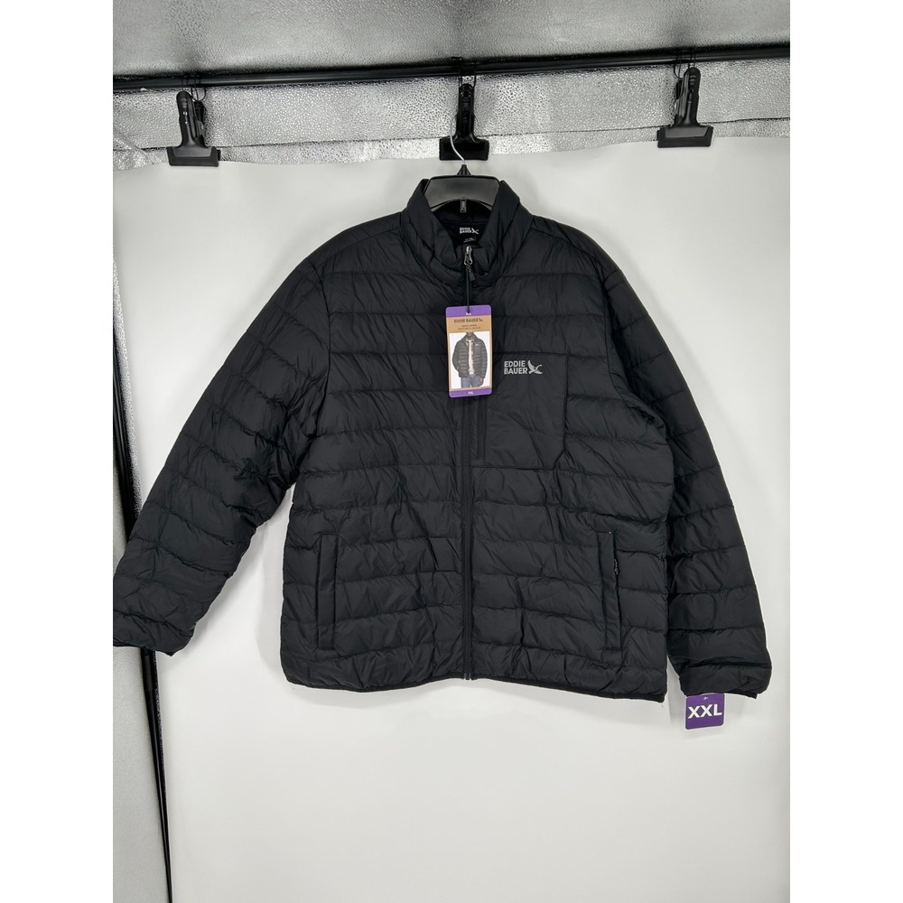 Eddie Bauer Packable Down 650 Jacket Black Insulated Puffer EB650 Mens 2XL